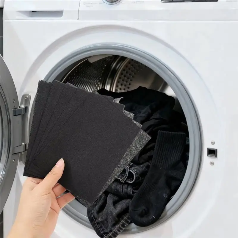 ABAE-Laundry Blackening Dyeing Tablets Clothes Color Protection Sheets For Washing Cleaning Black Enhanced Tablets