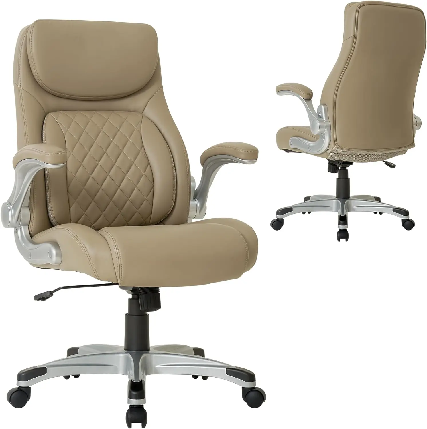 

Ergonomic Executive Office Desk Chair PU Leather Home Computer Chair Big and Tall Chair Furniture,Lumbar Support,Taupe