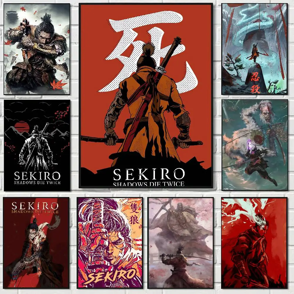 Game Sekiro Anime Posters Sticky Decoracion Painting Wall Art White Kraft Paper Wall Decor