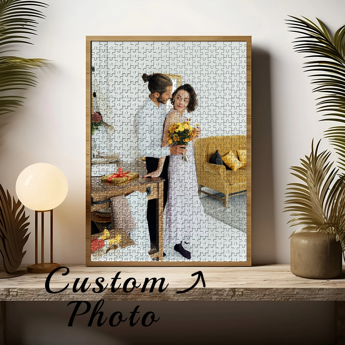 1pc Custom Photo Wooden Jigsaw Puzzle ,Spooky Cute Theme Gift Home Montessori, Early Learning Occupational Therapy, Fine Motor