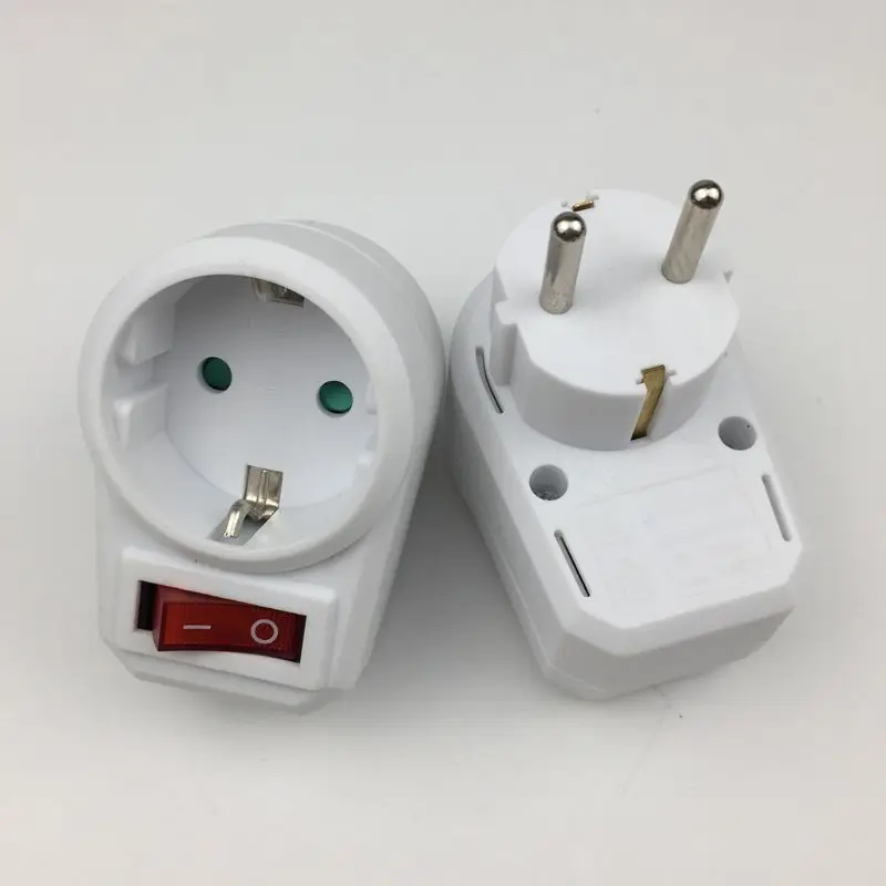 European Conversion Plug 1 to 1 Way Power Adapter Adaptor with EU Travel Socket Dropship
