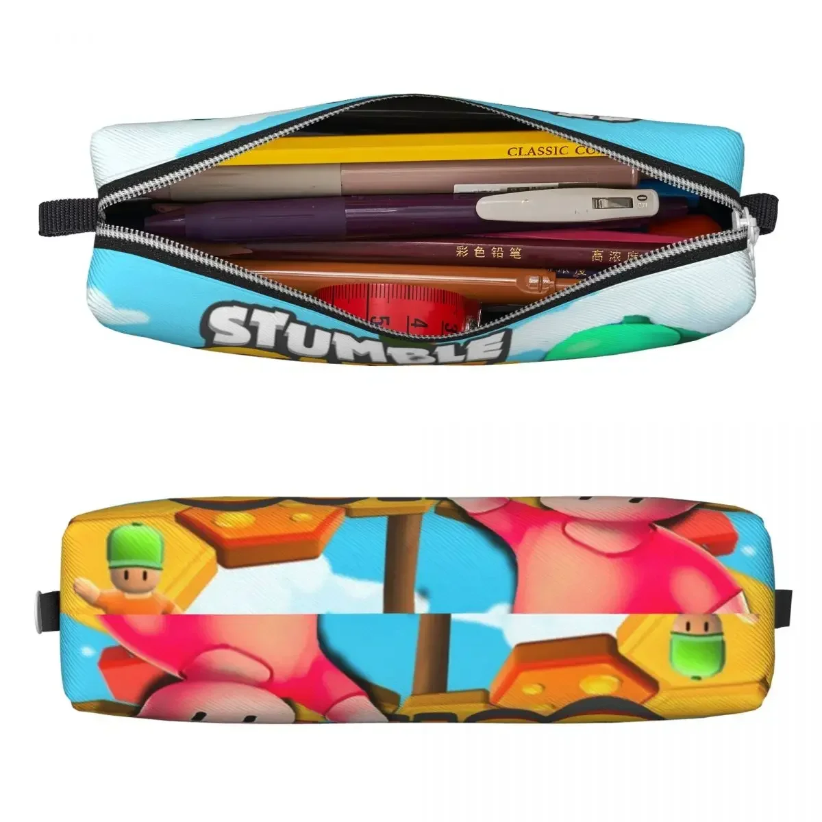 Classic Stumble Guys Game Pencil Case  Pouch Pen Holder for Student Large Storage Bags School Supplies Zipper Accessories