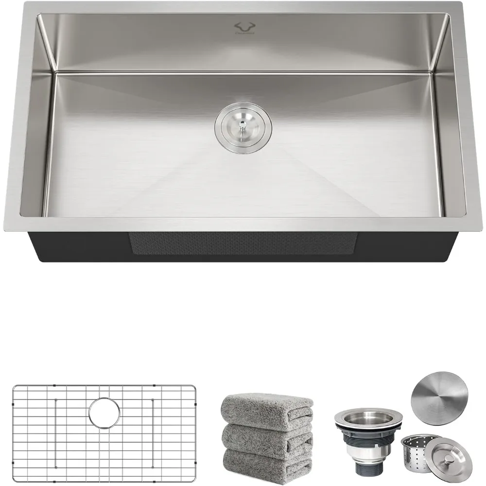 

Stainless Steel Sink For Kitchen Sinks 32x18 Inch Undermount Kitchen Sink Organizer Multifunction Strainer Waterfall Fixture