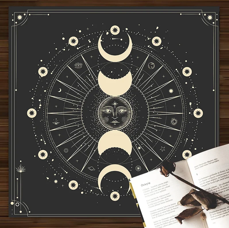 Sun Witchcraft Tarot Tablecloth Altar Cloth Pagan Placement Astrology Oracle Card Divination Mat Room Home Decor