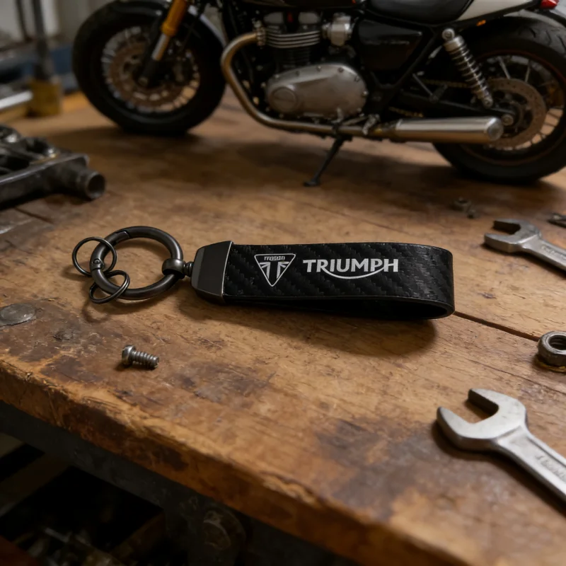 TRIUMPH DAYTONA 675/675 Trident 660 Tiger 900 1050 Üçlü 675 1050 Motosiklet Anahtarlık Metal Karbon Fiber Deri Anahtarlık