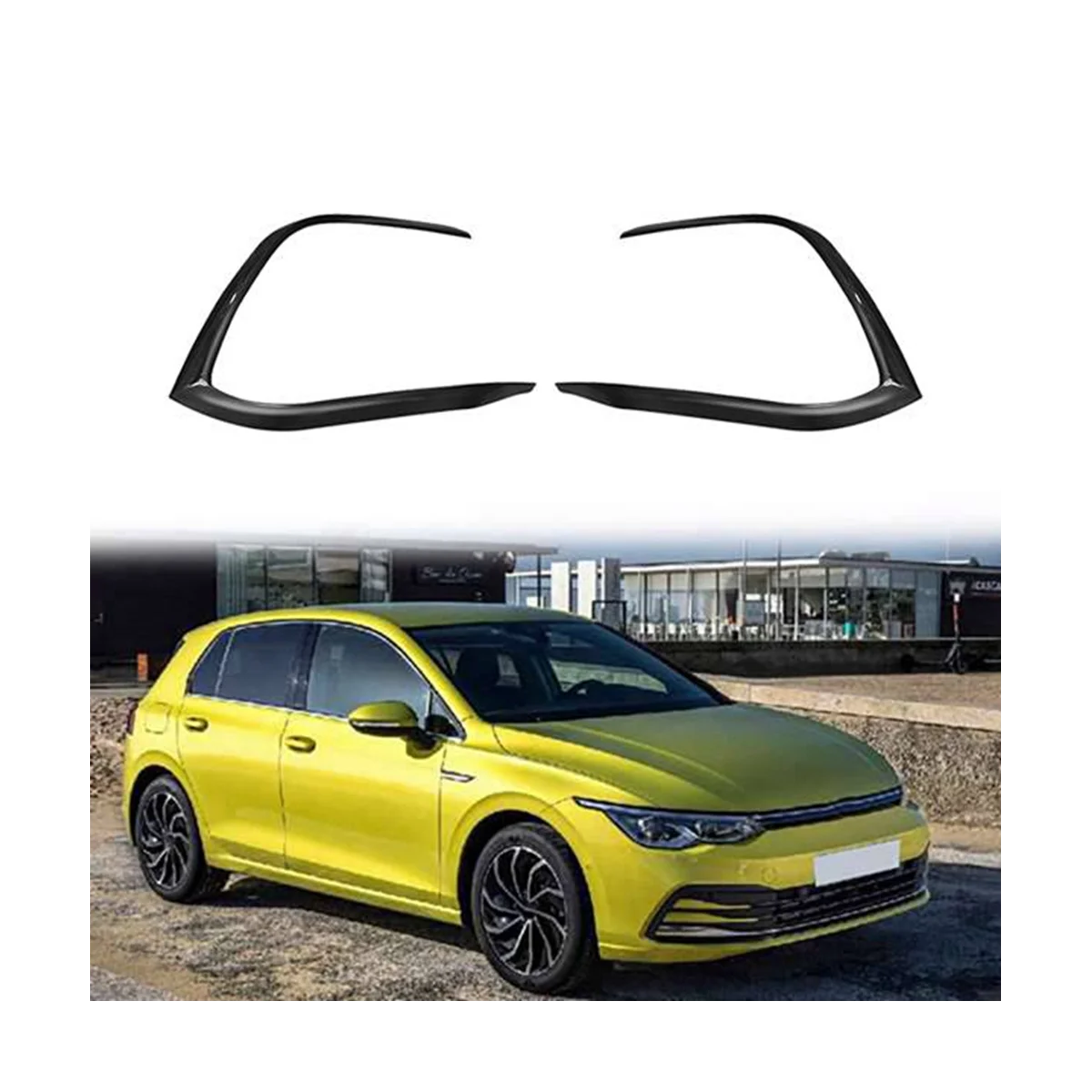 Car Glossy Black Front Bumper Fog Light Lower Grille Spoiler Splitter for Golf 8 MK8 2020 2021