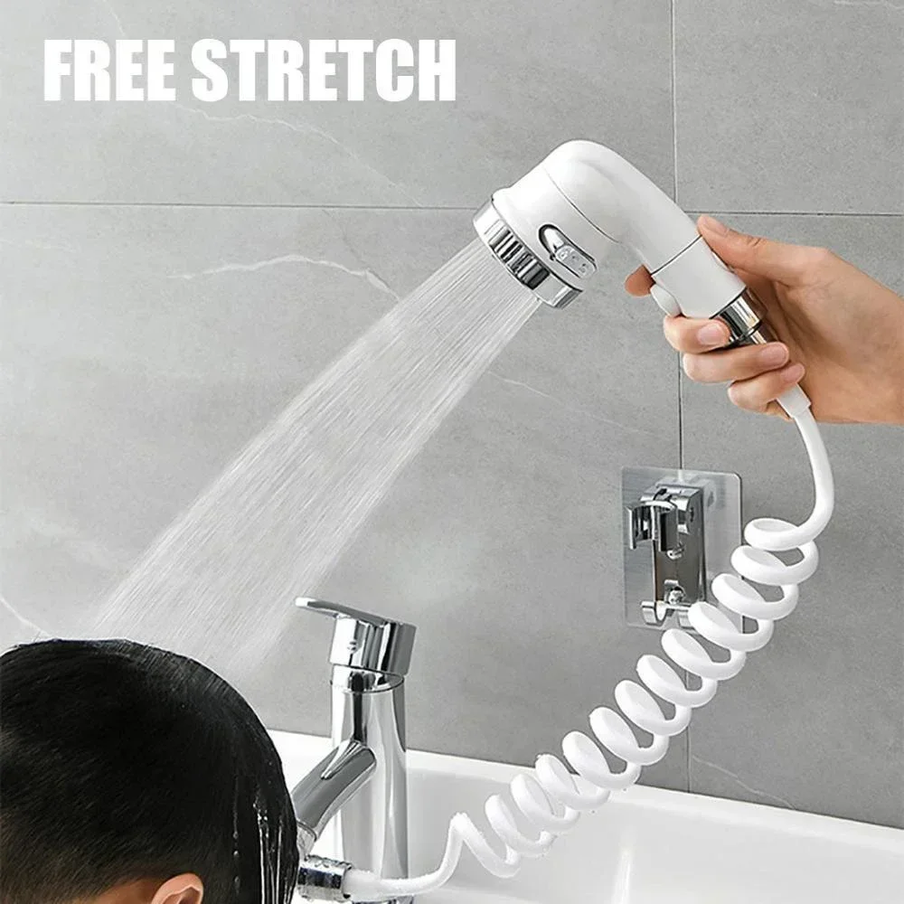 2025 Shampoo Bed Pressurized Water Stop Shower Head Hair Salon Barber Shop Faucet Three Mode Nozzle Bathroom Accessories 2024