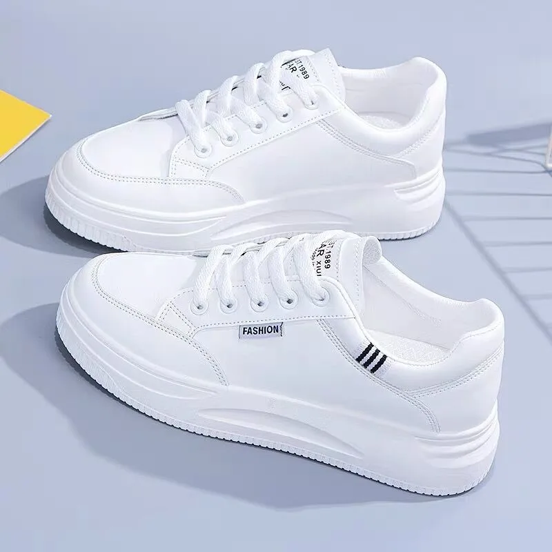 

Women Shoes AutumnFashion White LaceUp Casual Shoes Lightweight Walking Board Shoes Low Top Soft sole Sneaker Vulcanize Footwear