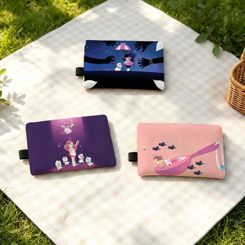 Cartoon B-BeE and P-PUppYCaT-T Zippered Coin Purse with Detachable Carabiner – Mini Coin and Key Pouch