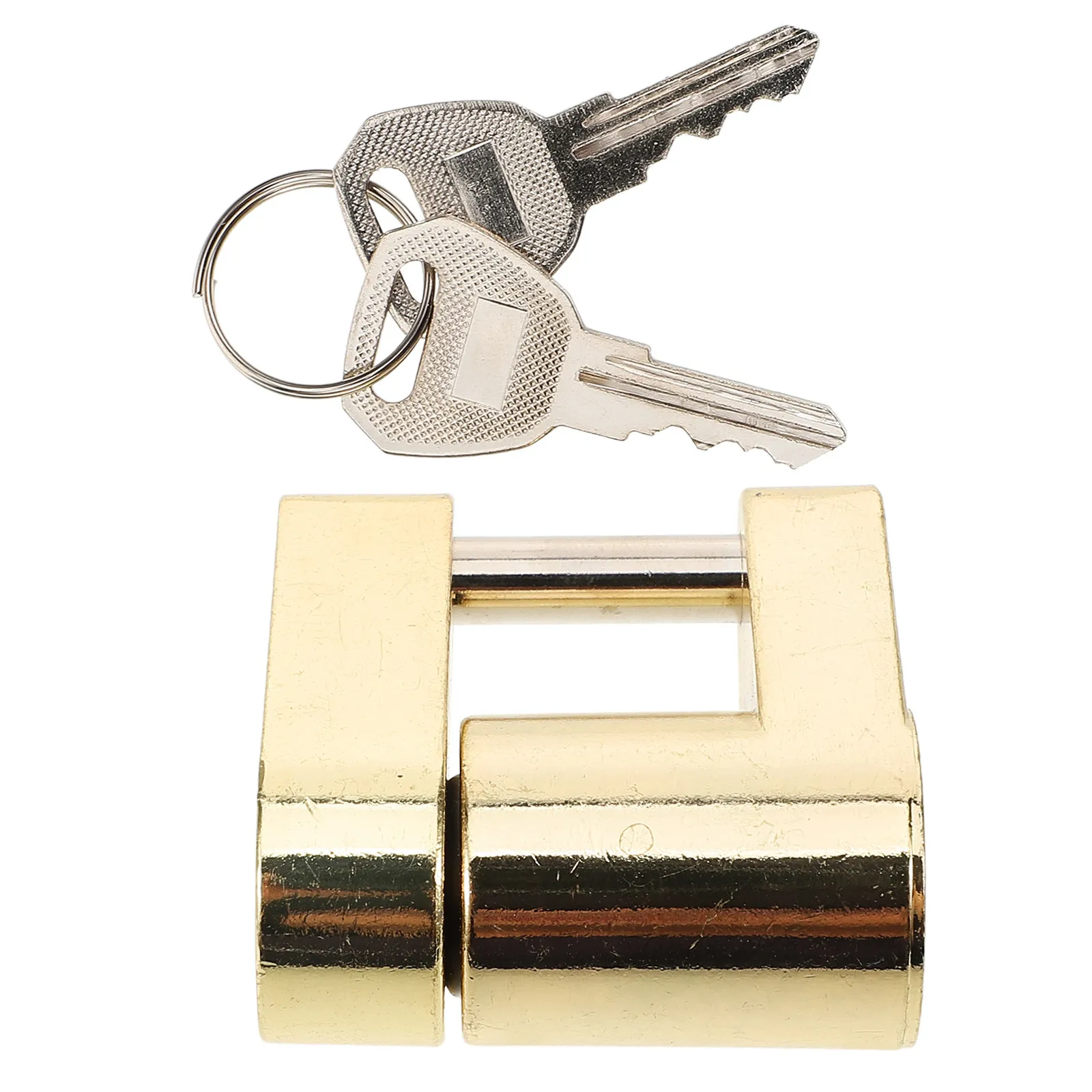 

Trailer Coupler Padlock Solid Brass Core 6Mm Hole Fit Zinc Alloy Body Tamper Proof Flat Key Trailer Hitch Lock for Theft