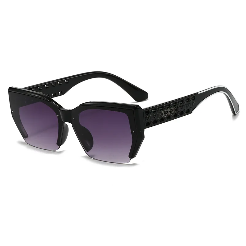 Retro Minimalist Color Block Half Frame Fashion Glasses Personalized Design for Daily Wear Street Photography And Driving