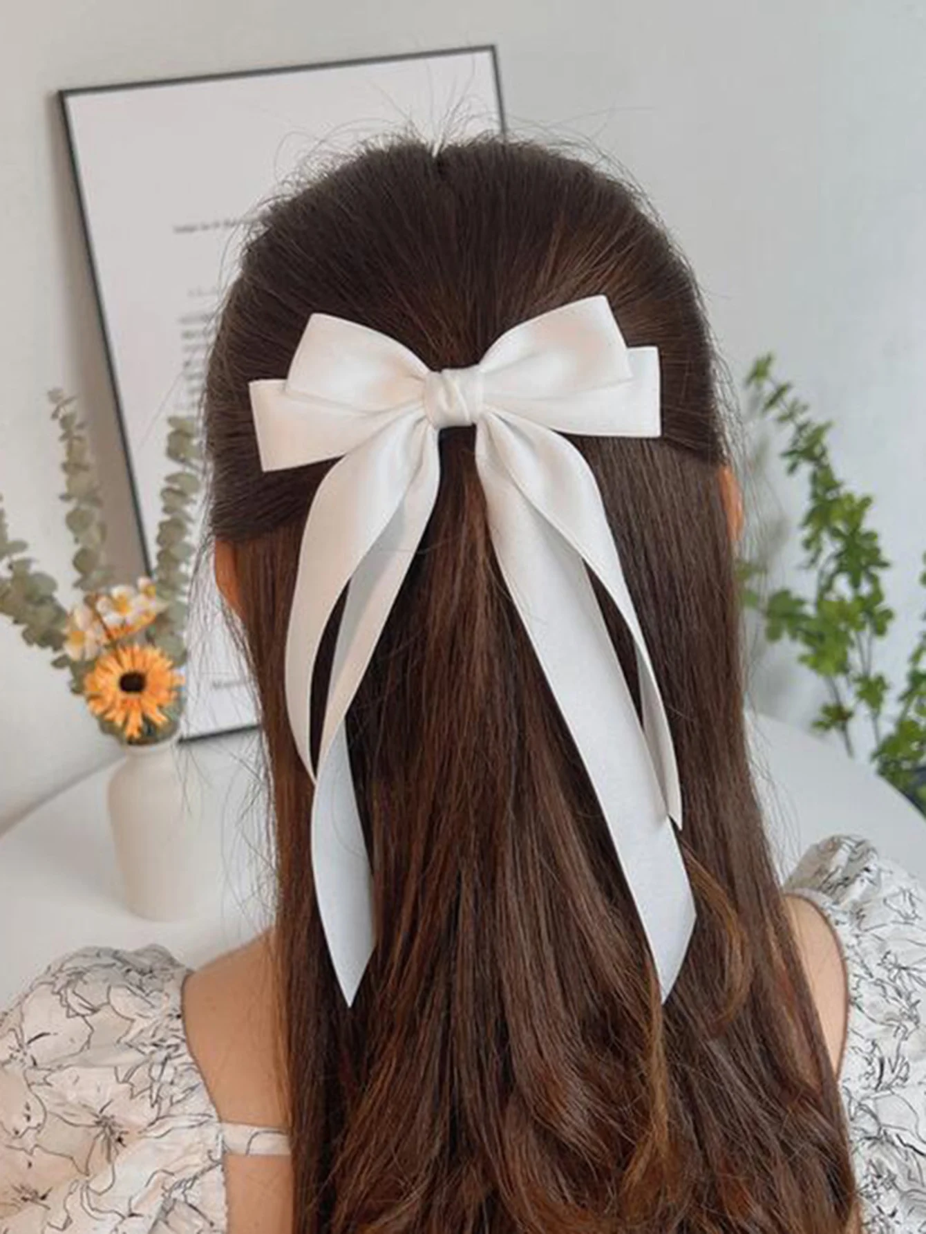 

Lystrfac Fashion Fabric Ribbon Hair Bow Hairpin for Women Girls Hair clips Back Head Top Clip Female Hair Accessories