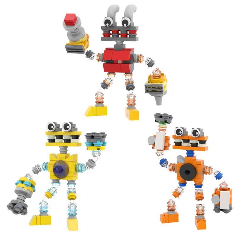 MOC Monster Model Bouwstenen Sets Creatieve Gemonteerde Muziek Robot Cartoon Monster Koor Spel Bakstenen Speelgoed Kinderen Verjaardagscadeau