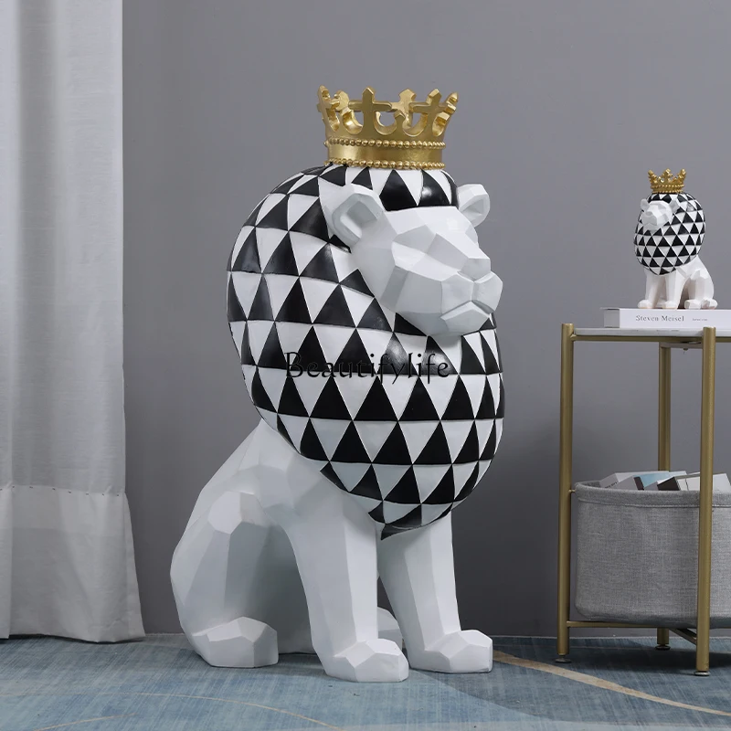 

Lion large floor ornament living room sofa TV cabinet next to home decoration