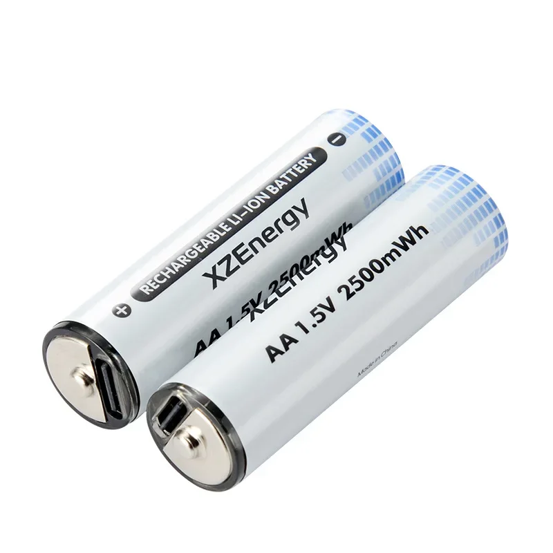 AA 2500mWh/AAA 600mWh Li-ion Batteries 1.5V AA/AAA USB Rechargeable Lithium-ion Battery For Toy Car +4-1 Type-C Cable