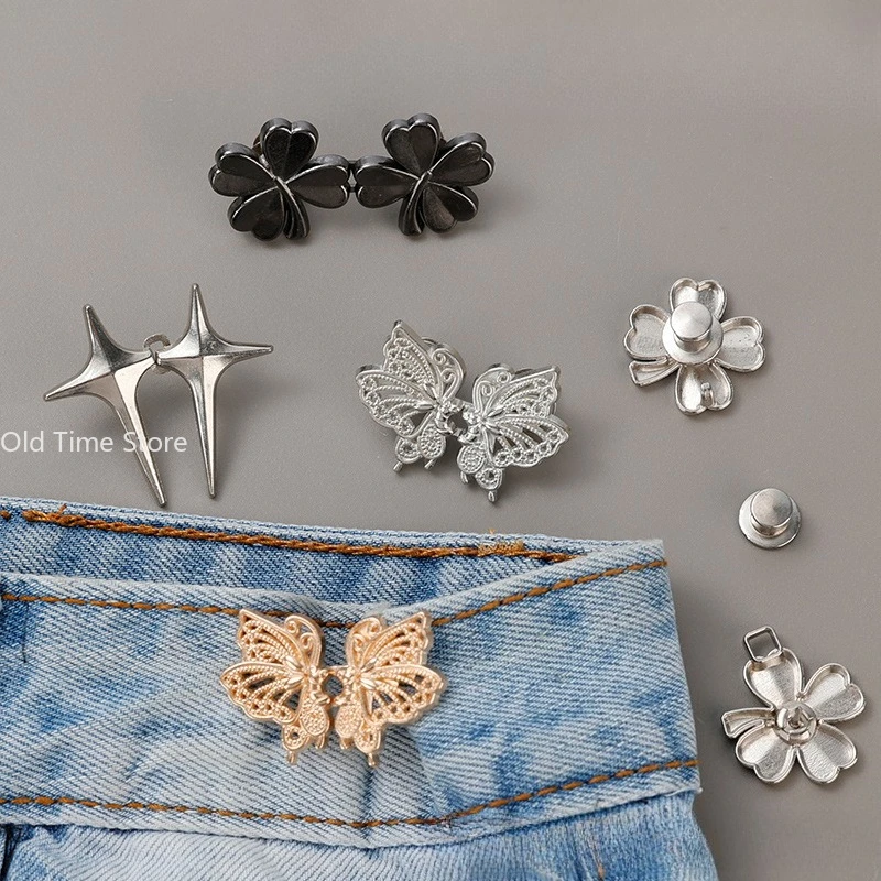 Metall, verstellbar, abnehmbar, kein Nähen, Taillenclip-Knopf für Jeans, Taillengröße, Reduzierwerkzeug