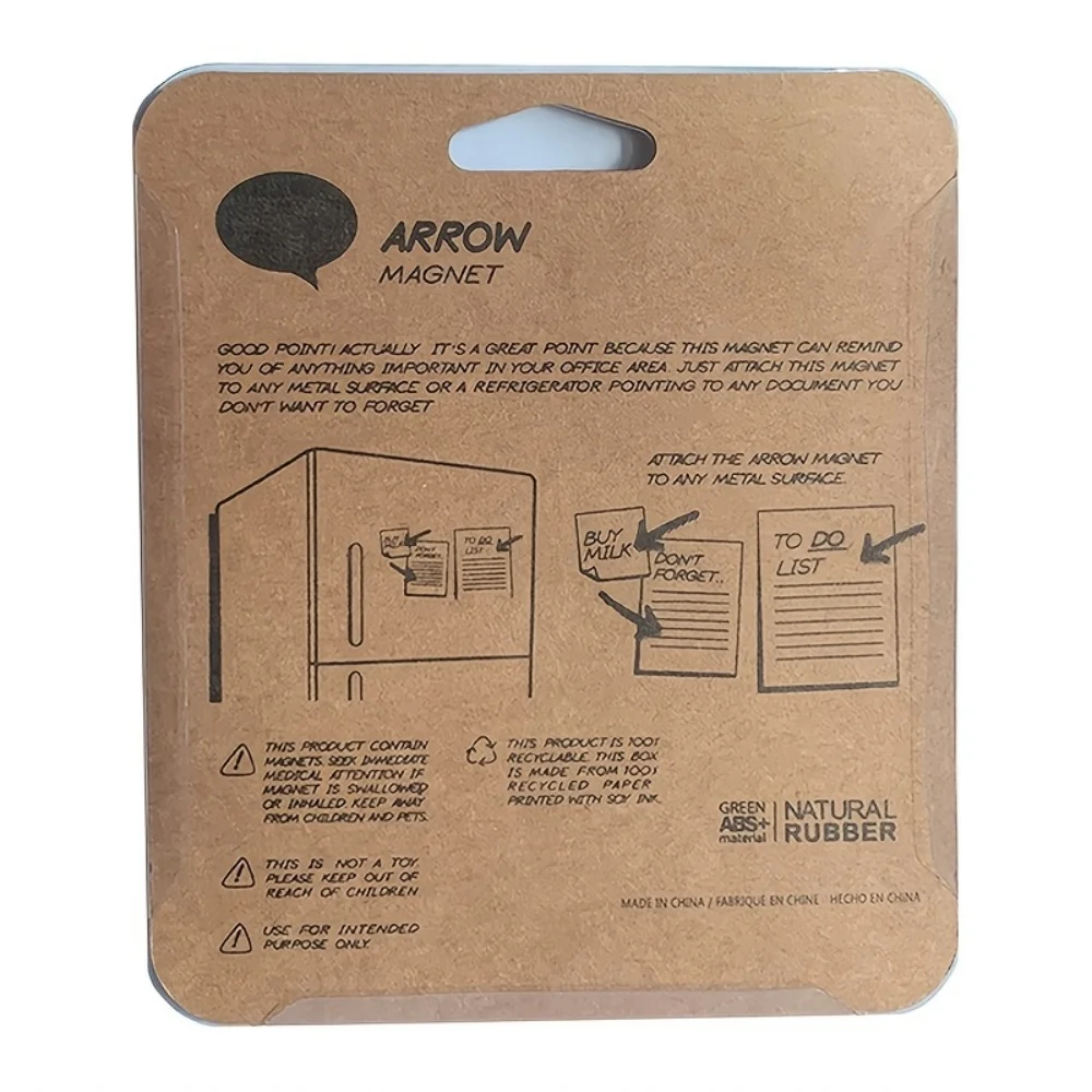 6-Pack of Cute and Fun Arrow-Shaped Refrigerator Magnets, 3D Magnetic Message Board Stickers