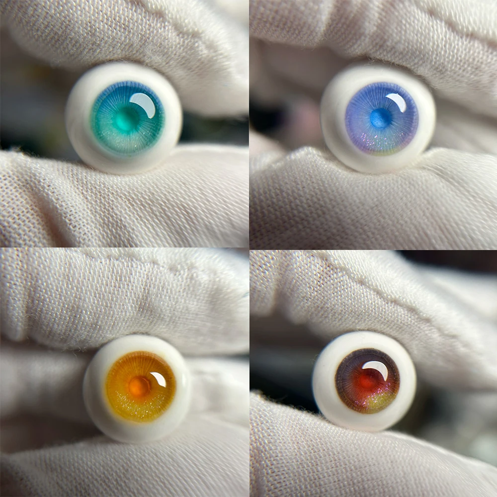 Doll Colorful Eyes Resin 10/12/14/16mm DIY Handmade Doll Accessories Eyeball For 1/3 1/4 1/6 OB11 BJD Doll Plaster Eyes