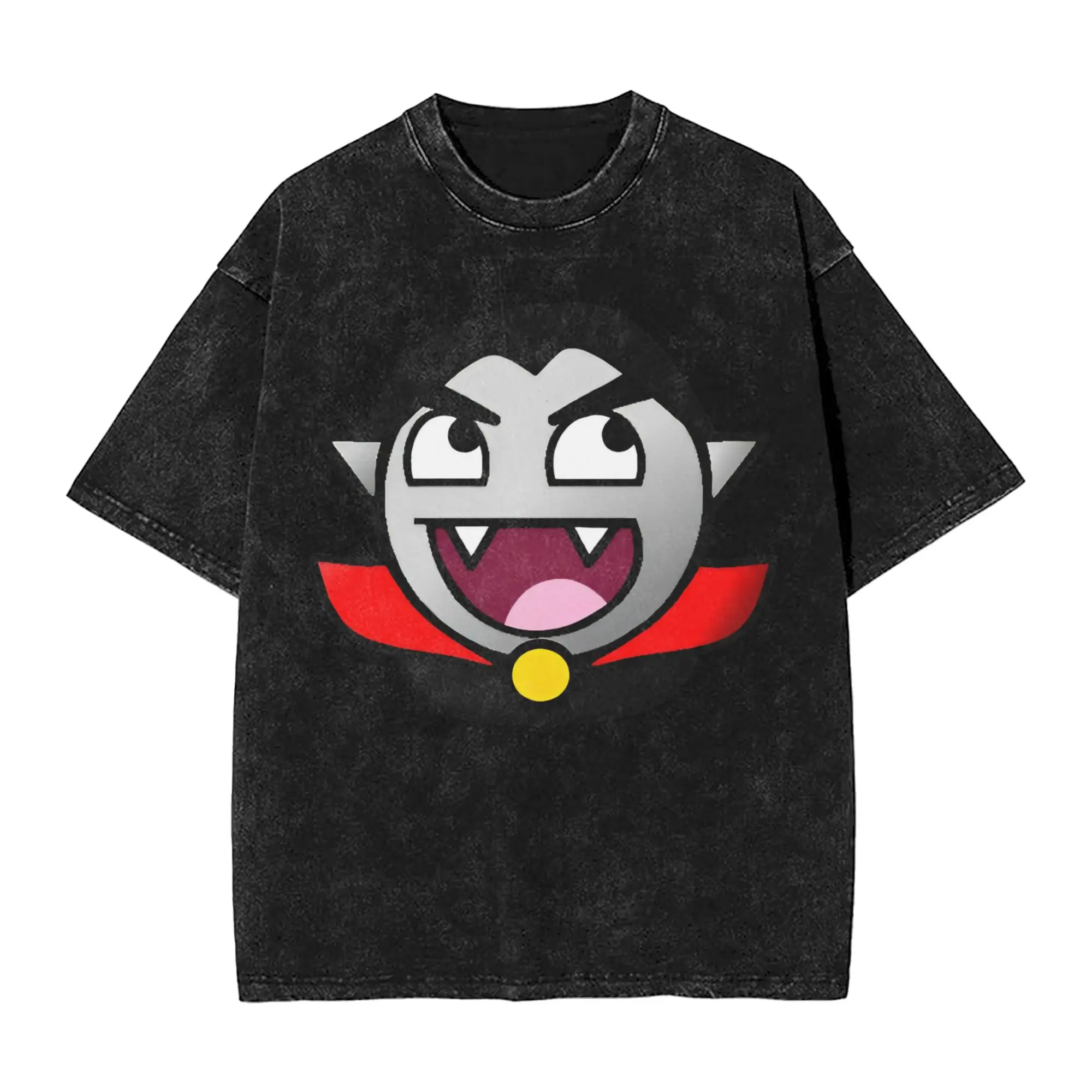 Beach Epic Face Vampire T Shirt Hip Hop Washed Cotton Oversize T-Shirts  Vintage for Men Women Streetwear Printed Tops Tees
