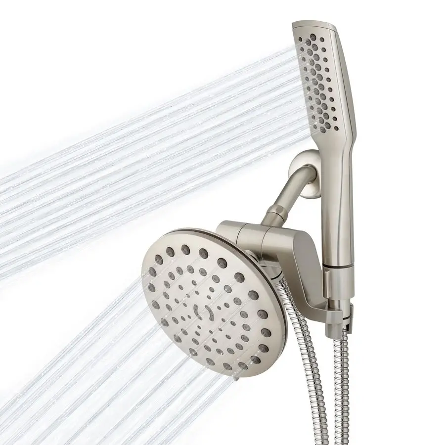 High Pressure Pulsating Shower Wand and Rain Shower Head Combo with ExtraLong 8Foot Metal Hose, HairWand Pulse Spa System 12 Spr