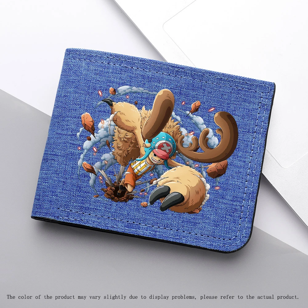 Portfel z motywem anime One Piece, figurka Tony Tony Chopper, krótki portfel, składany, duża pojemność, męski etui na karty