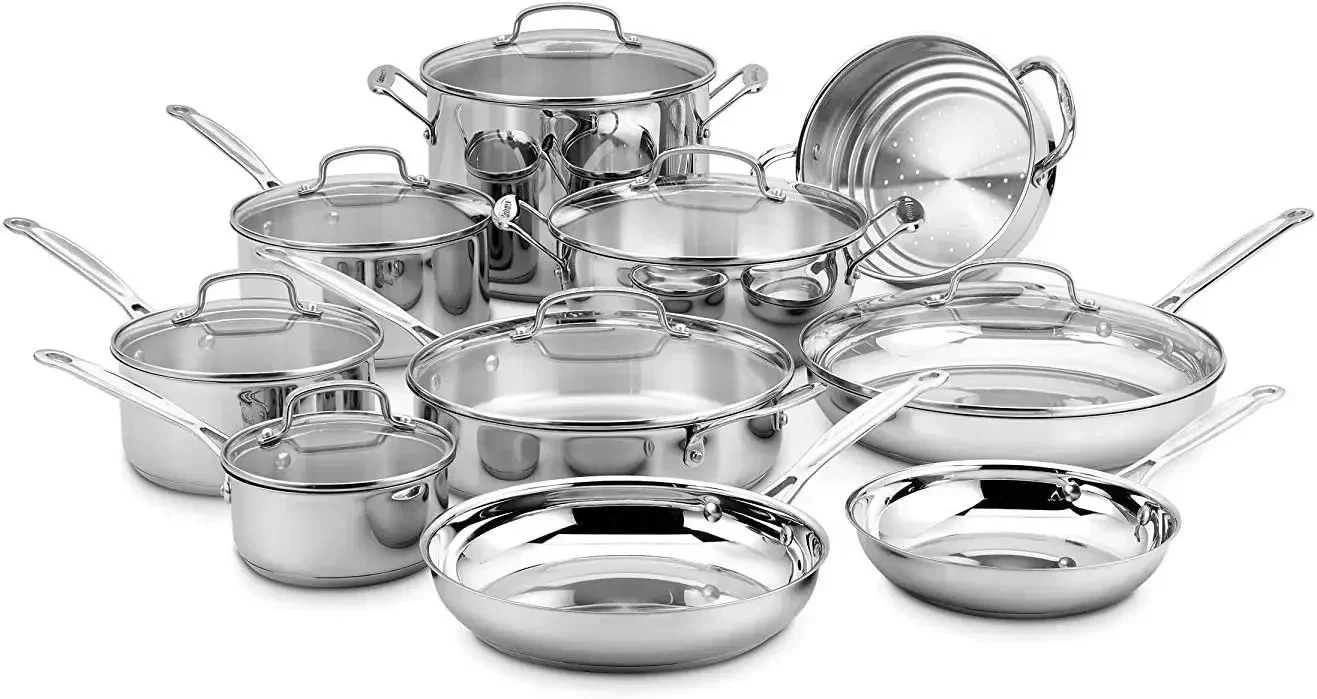 Cuisinart-シェフの調理器具セット、17ピース、クラシックスチールコレクション、77-17n