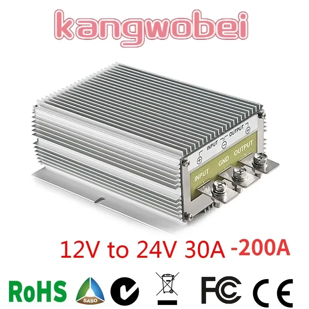 

12V to 24V 30A-200A DC-DC Power Boost Module Regulator 12VDC to 24VDC Step Up Booster Voltage Converter for Cars Solar CE RoHS