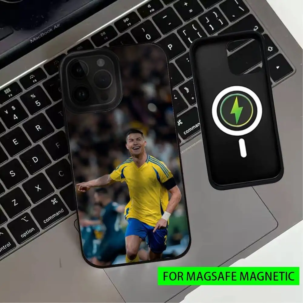 حافظة هاتف Footballstar R-Ronaldo Cool CR7 لهاتف iPhone17,16,15,14,13,12,11 Plus، Pro Max Magnetic للشحن اللاسلكي Magsafe