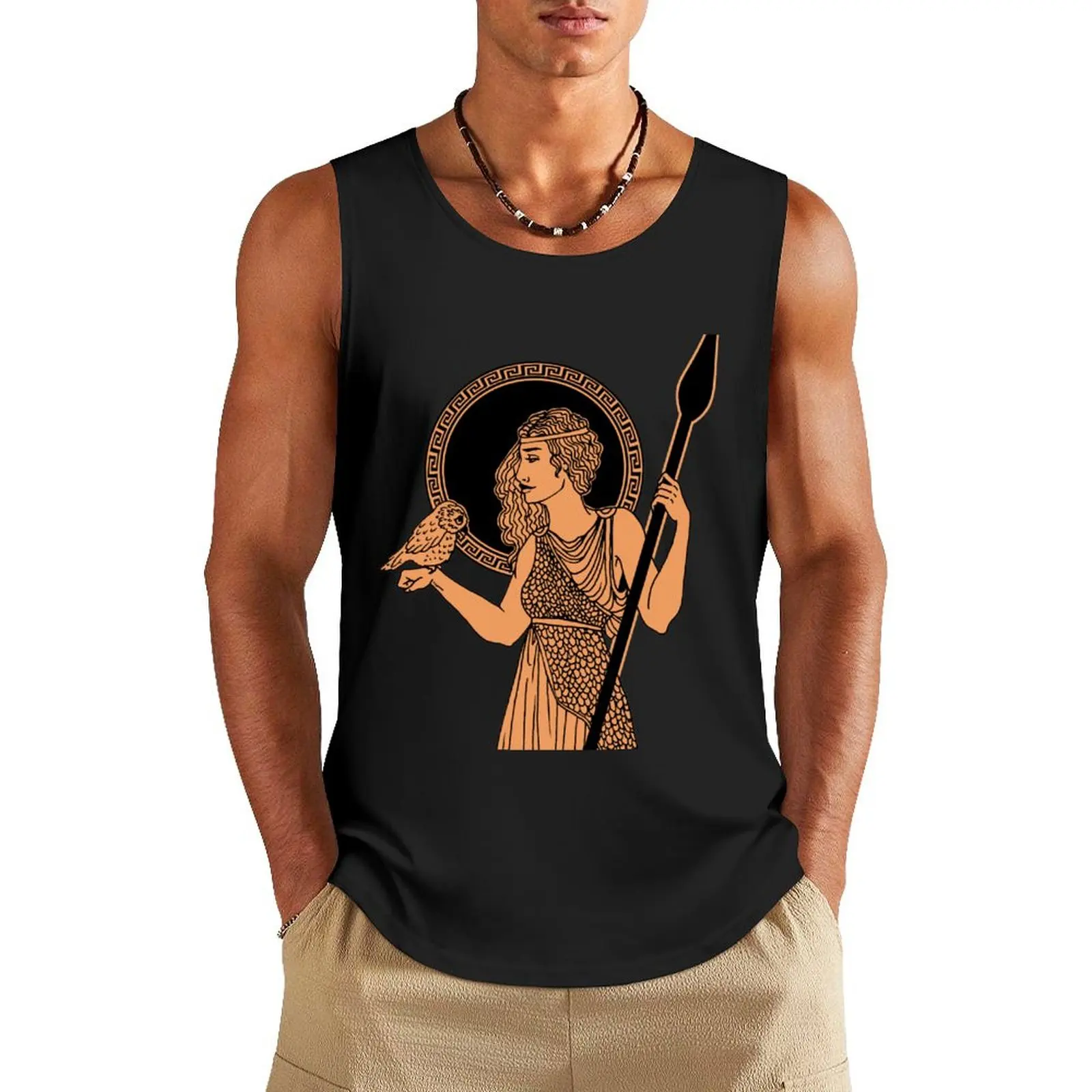 Athena Pottery Tank Top t-shirt for man Men's sleeveless plain t-shirt