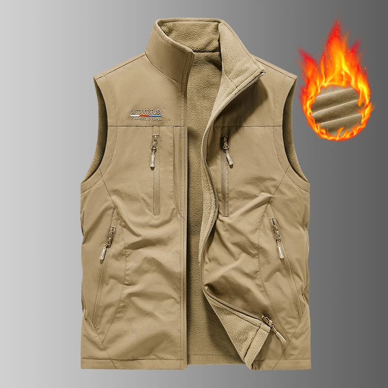 

2025 New Men's Vest Spring Autumn Slim Fit Workwear Casual Top Faion Brand Zipper Closure Color Urban Sle Jaet