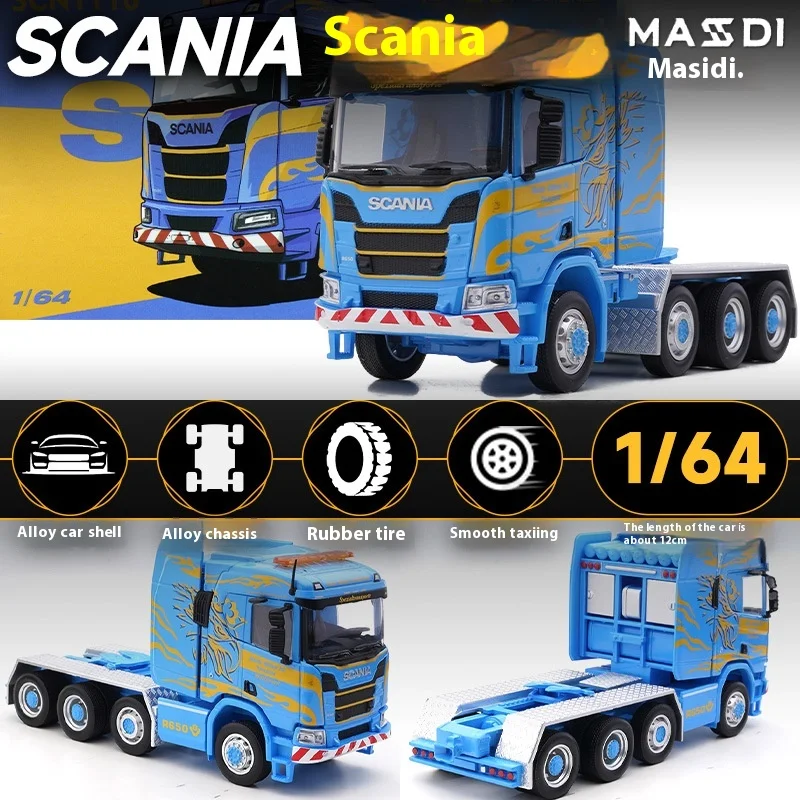 2025 New Masidi 1:64 Scania R650 Truck Tractor Transporter Car Alloy Miniature Diecast Model Scania Car collection ornament toy