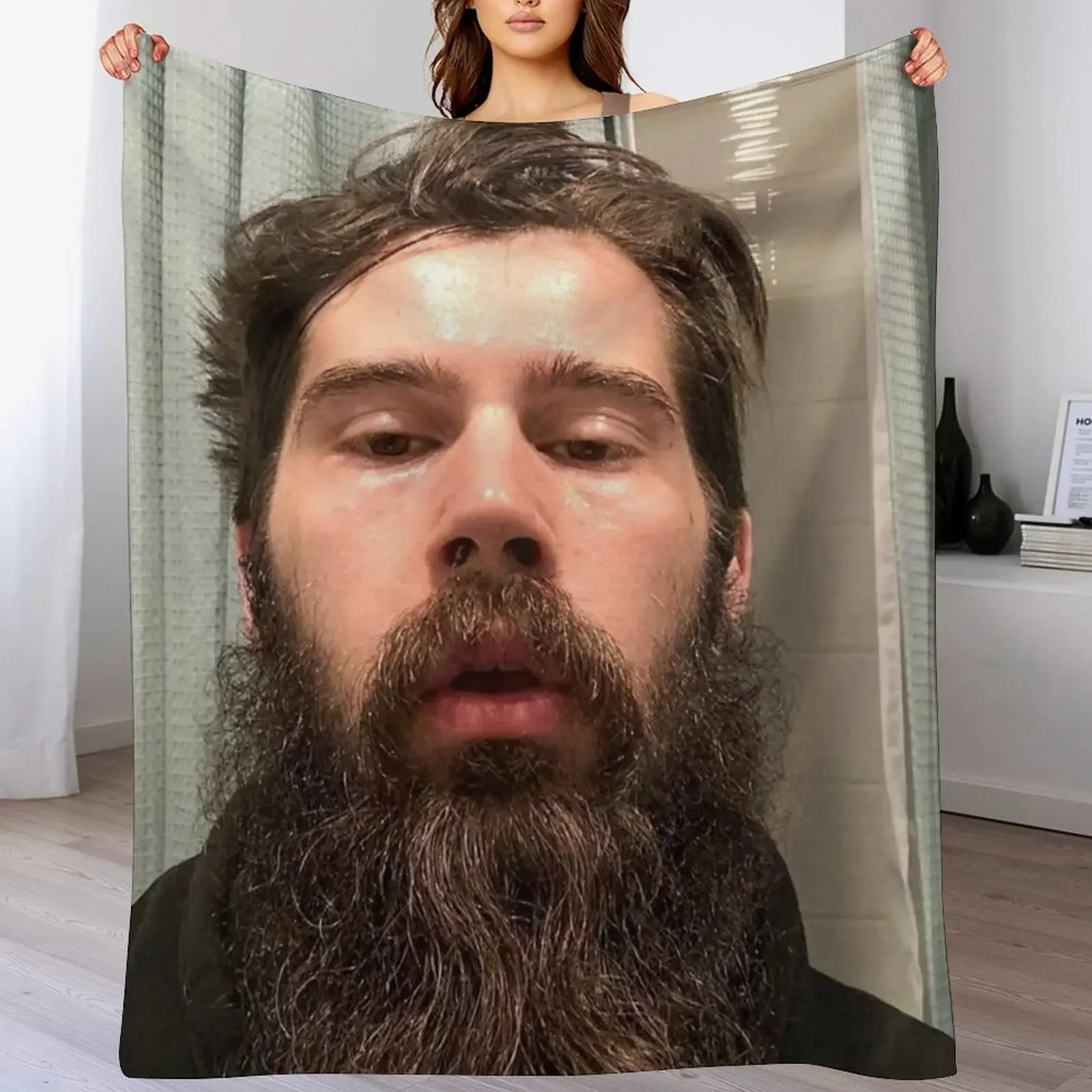 Nick The Beard Mullen Throw Blanket Breathable Lightweight Blanket for Adults Kids