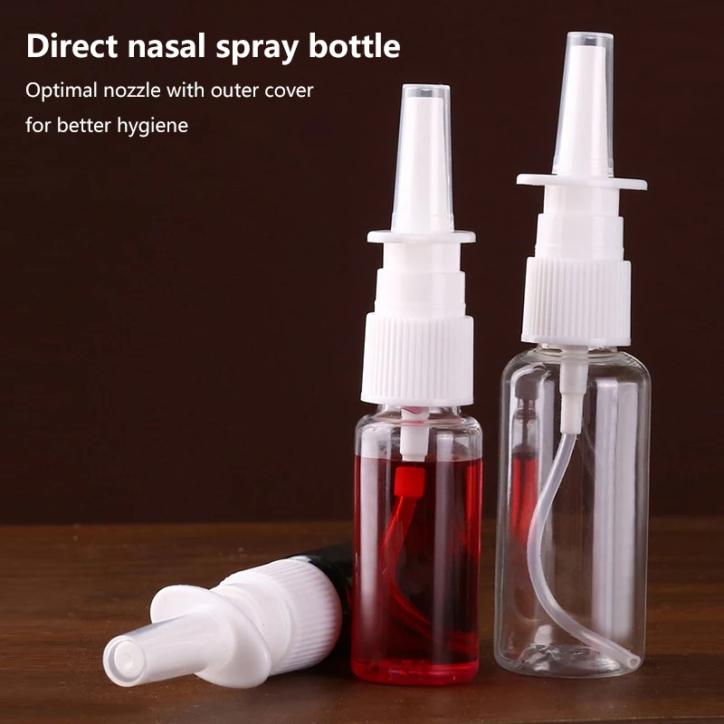 5 pz 5/10/20/30/50ml bianco vuoto plastica Spray nasale bottiglie pompa spruzzatore nebbia naso Spray bottiglia riutilizzabile per pacchetto medico