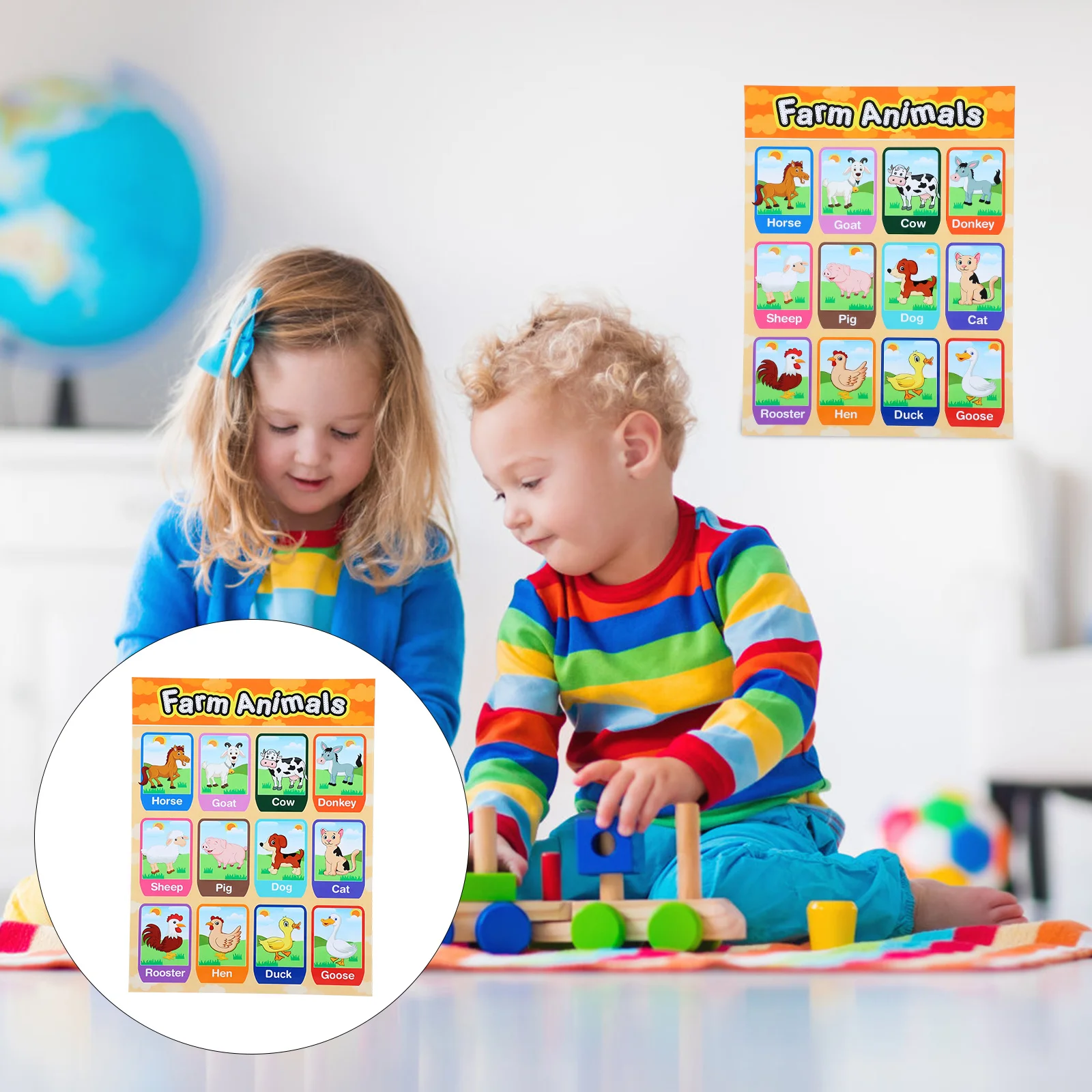 

Educational Hanging Picture Alphabet Wall Poster Toddler Cartoon Animal Patterns Room Decor Preschool Learning Classroom