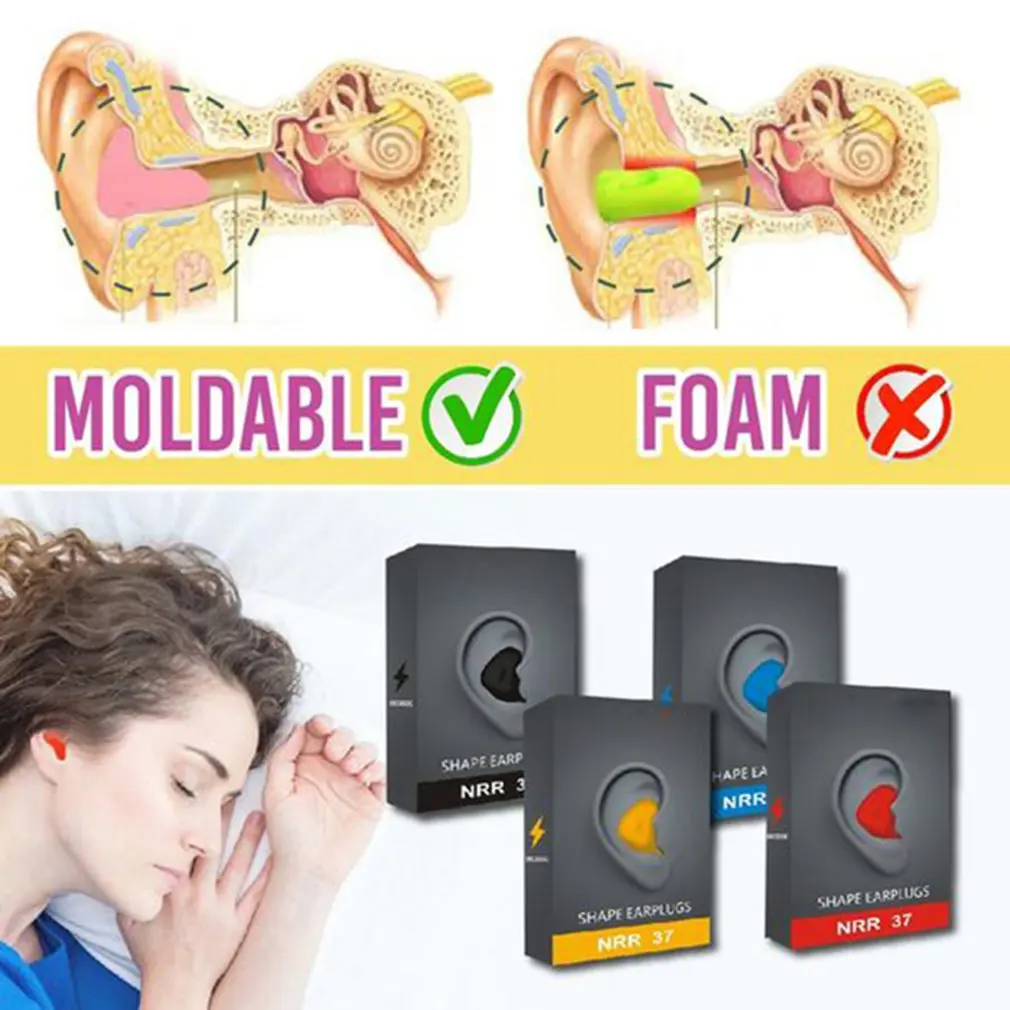 

1 Pair Design Ear Plugs Noise Blocking Soundproof Anti-Slip Ear Plugs For Noise Reduction Soft Comfortable Sleeping Ear Cap