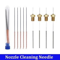 10pcs Stainless Steel Nozzle Cleaning Needle 0.2mm/0.4mm/0.5/0.6mm/0.8mm/1.0mm 3D Printer Parts MK8 E3D Nozzle Cleaning Needles