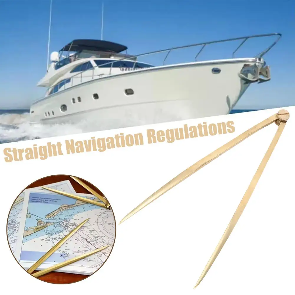 Brass Navigation Divider Nautical Charts Enhanced Accuracy Marine Navigation Tool For Sailing Boating Map Measurement Acces Q6s1