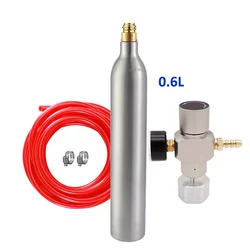 소다 탄산 키트, 0.6L 빈 CO2 실린더, 60Psi CO2 조절기, 1.5M CO2 튜브, 소다, 물, 주스, 맥주, 거품 물 제조용