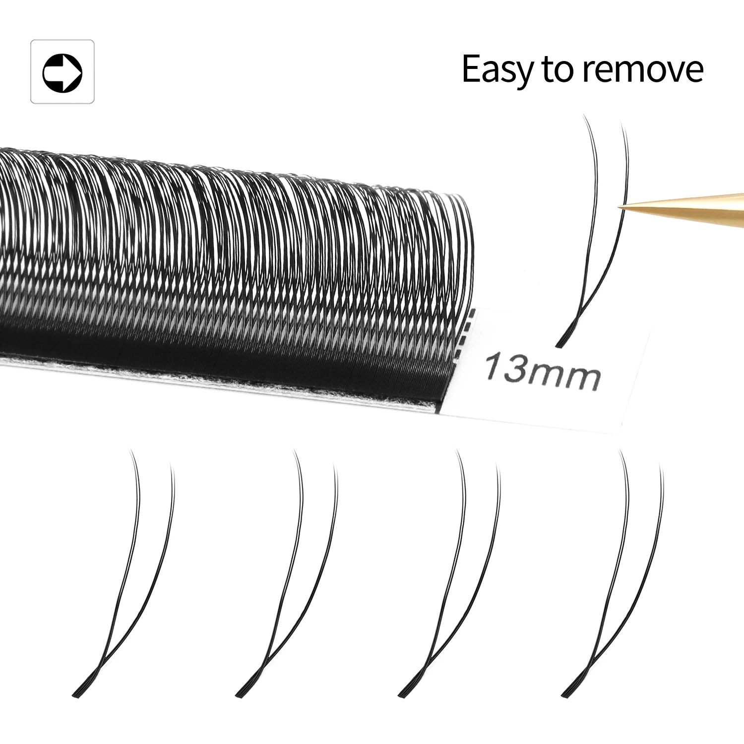 XIUSUZAKI New U Shape YY Lashes Extensions Single Double Tip 2D YY Shape Eyelashes Extensions Natural Premade Fans Volume Lashes