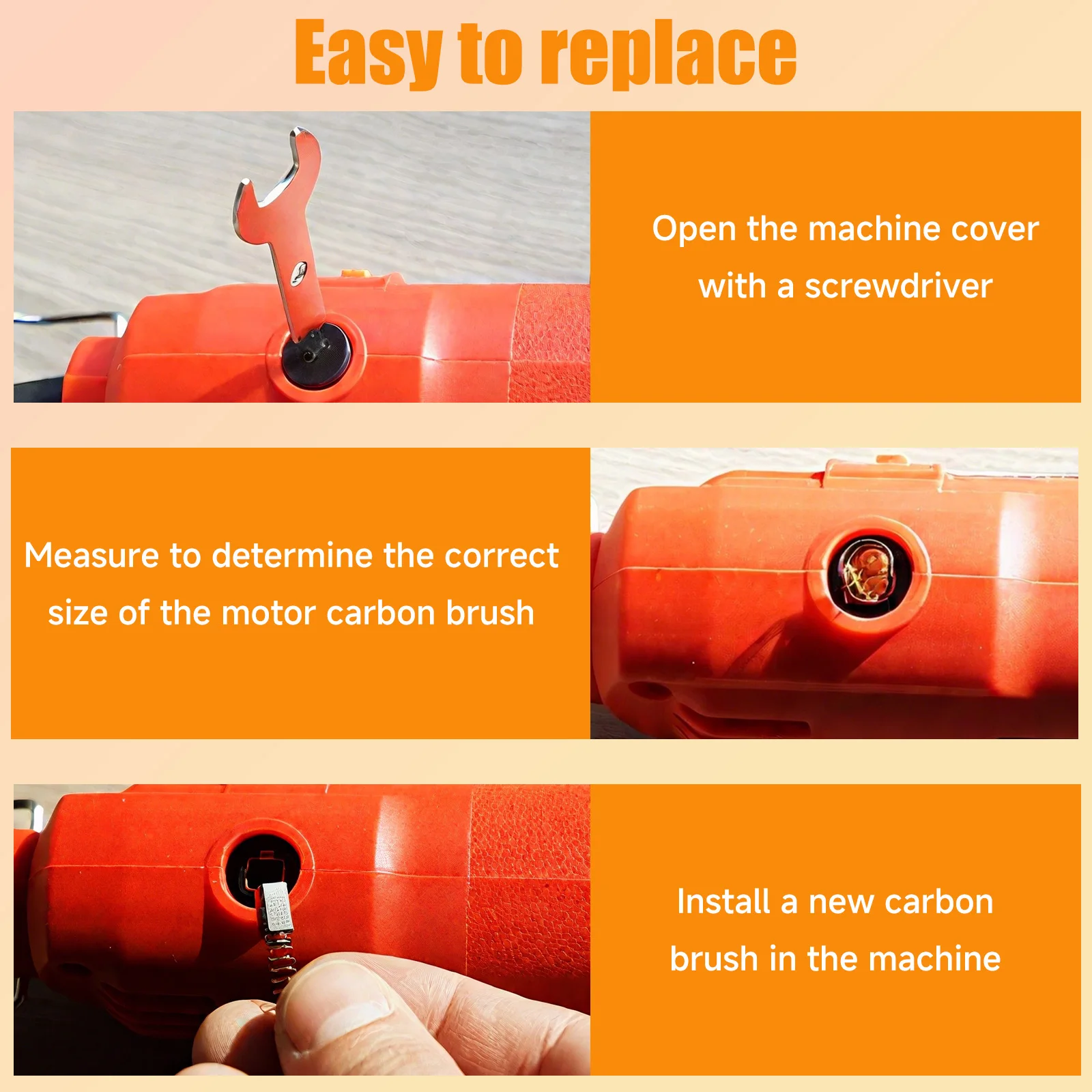 69PCS 23 Sizes Motor Carbon Brush Set Oxidation Copper Wire Non-Slip Grooves Carbon Brushes Replacement for Angle Grinder Hammer