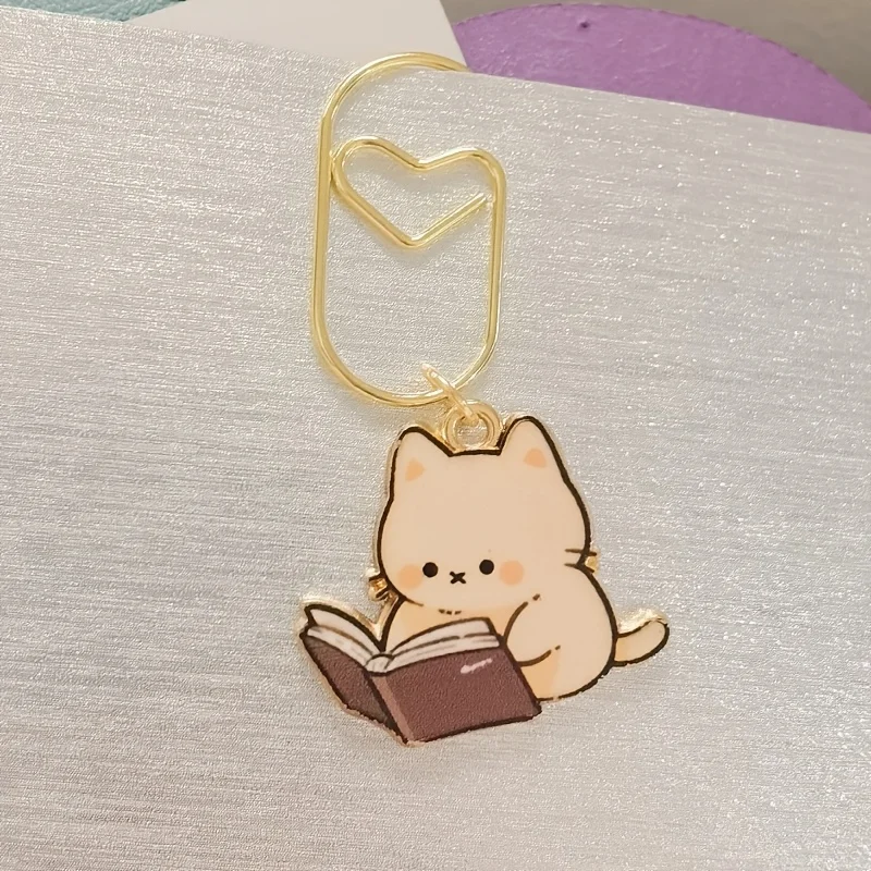 2/4pcs/set New Cat Creative Paper Page Clip Pink Katten Paperclips for Bookmark Office School Decoration Accessories