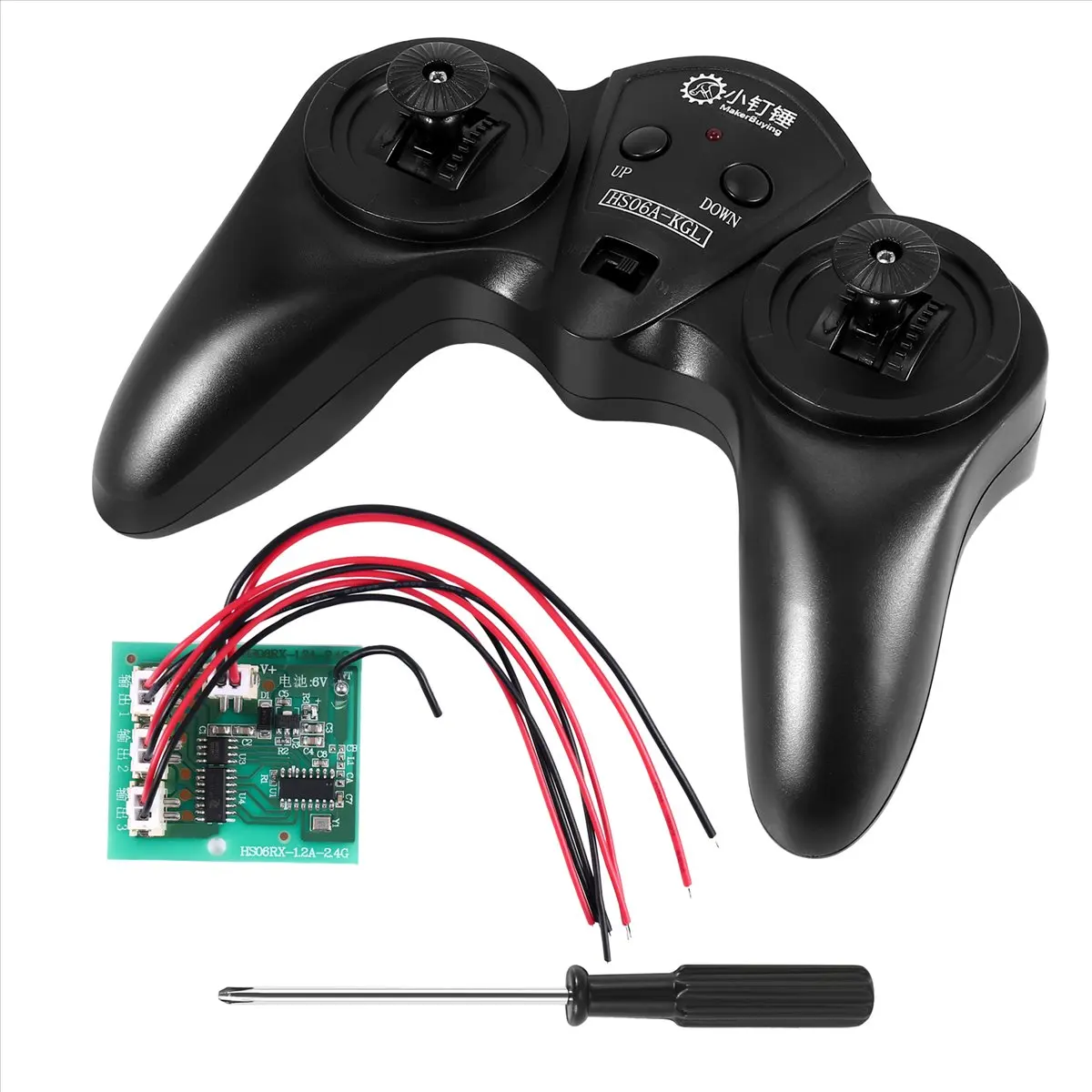 6CH 2.4G Remote Controller Power Transmitter Receiver Radio System for DIY RC Boat Cars 50M Controlling