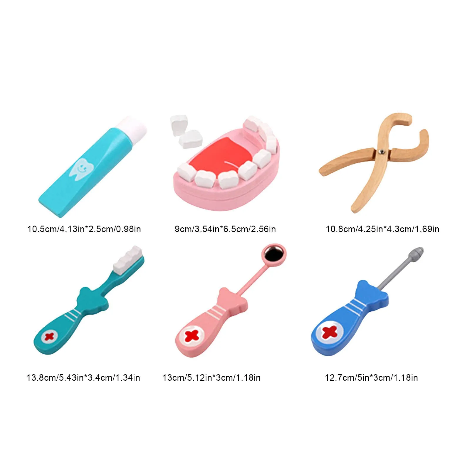 Magneti per perline Set di giocattoli per bambini Set di giocattoli da dottore per bambini 6 Set di strumenti in legno Set di giocattoli per l'educazione precoce Magneti da costruzione per ragazzi 8-12