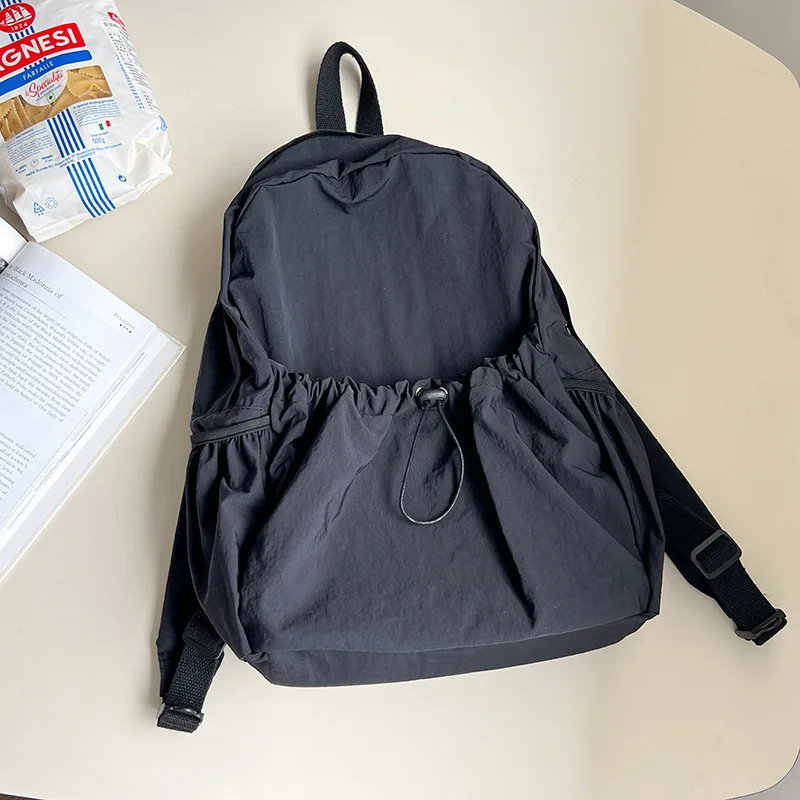 Sac à Dos en Nylon Simple et Décontracté pour Femme, Solide, Assressentiavec Tout, pour l'École, pour les Étudiants, de Haute Capacité