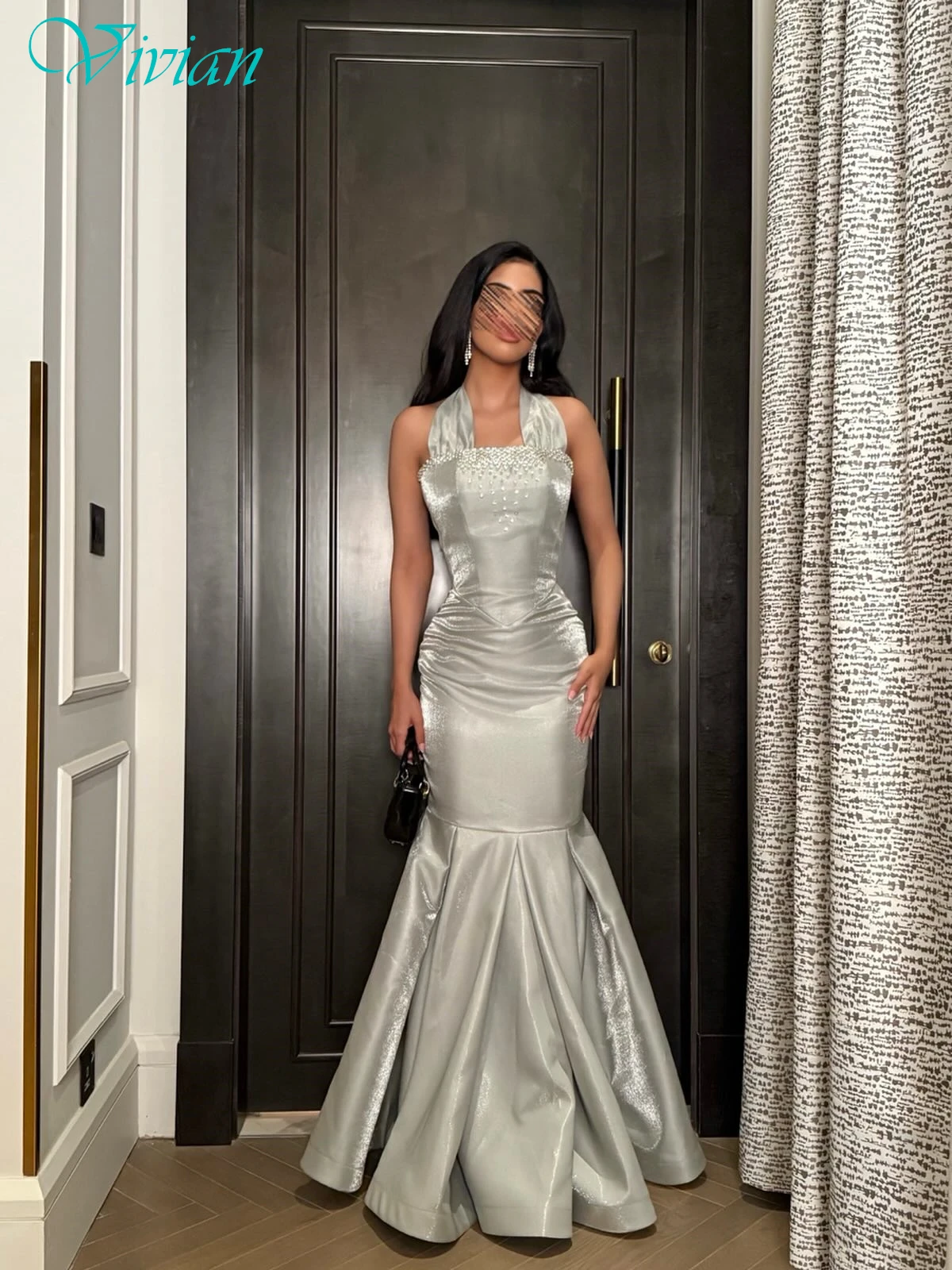 تخصيص حورية البحر الرسن بلا أكمام أنيقة رسمية مخصصة فساتين المناسبات أزياء حساسة المشاهير فساتين الحفلة الراقصة الحديثة