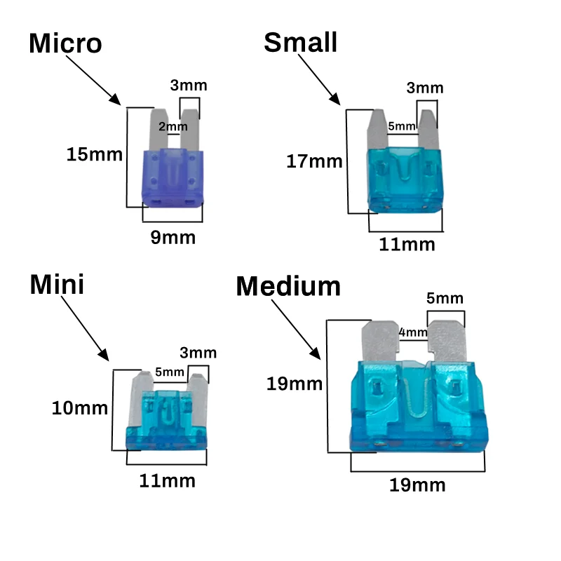 10-20pcs Mini Micro Small Medium Insert Car Fuse 1A 2A 3A 4A 5A 7.5A 10A 15A 20A 25A 30A 35A 40A 45A 50A  AMP For Car Truck
