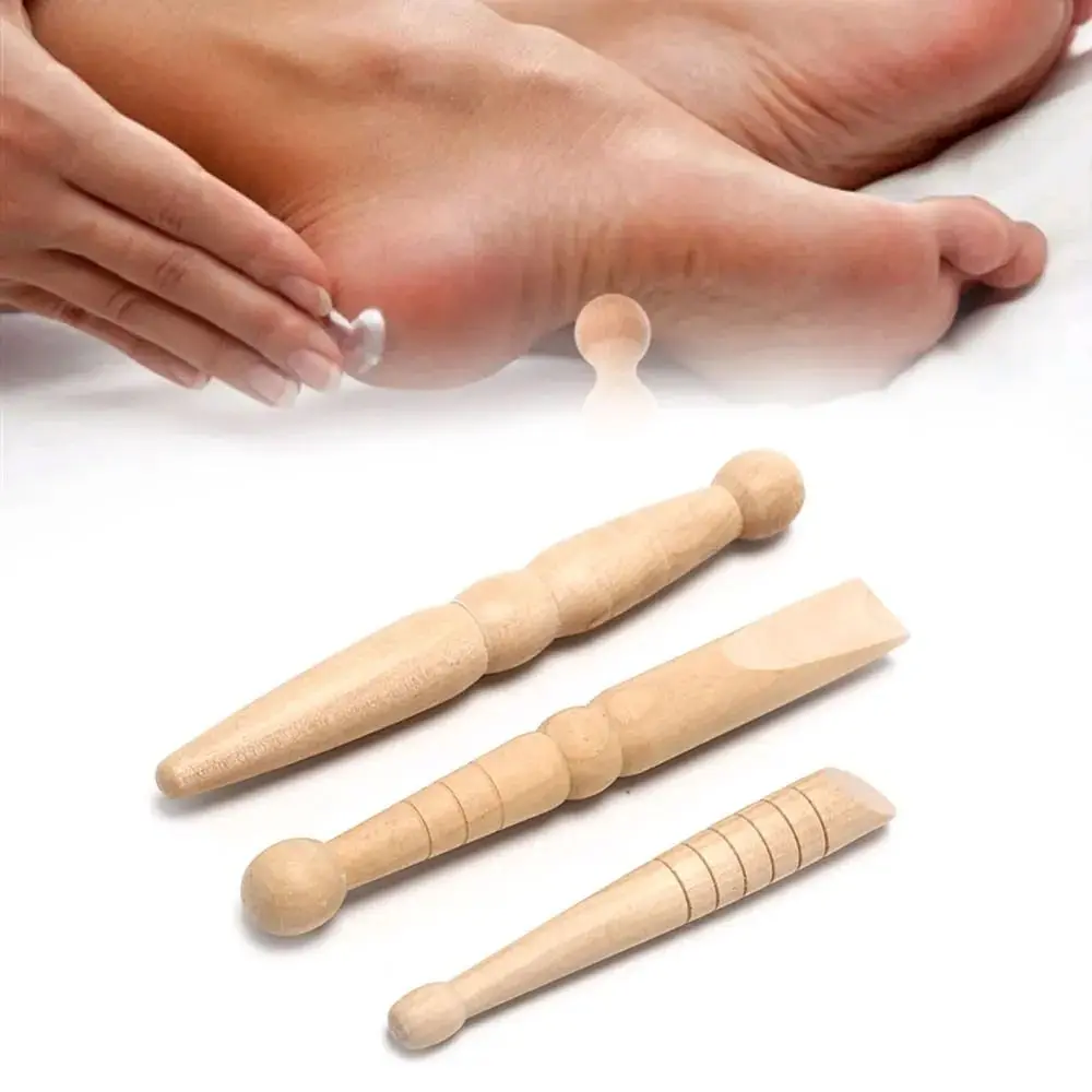 

3 шт. деревянные ручные палочки для акупрессуры, многофункциональные палочки для физиотерапии, акупрессуры, массажные палочки, легкий ролик для мышц
