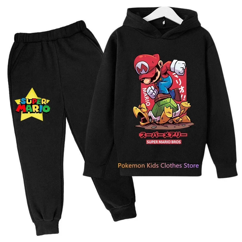 Super Mario bros boys Clothing Girls Set Kids Hoodies Tops Sweater Clothes+ trousers Pants 2pcs Set Gifts Toddler Outfit 3-14T