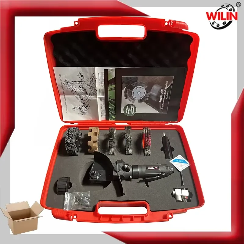 WILIN Pneumatic Bristle Blaster Pneumatic Bristle Blaster KIT with 5PCS Stainless Steel Wire Brush Wheel for Automotive,