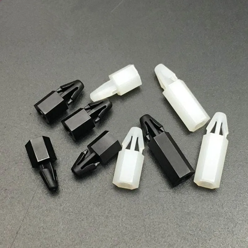 100pcs M3 Black white Snap In Posts Nylon Standoff Spacer Screws for PCB Board Spacing Screw Fixed Clips Hex Threaded